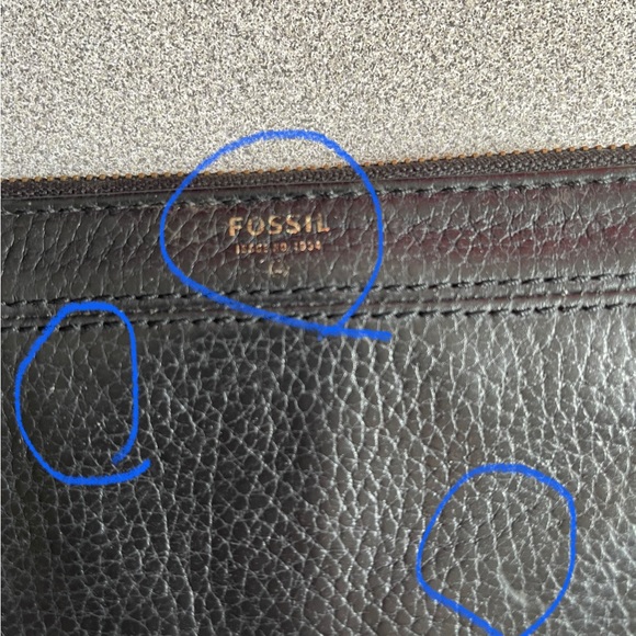 Vintage Fossil Black Leather Zip Around Wallet - Picture 7 of 13